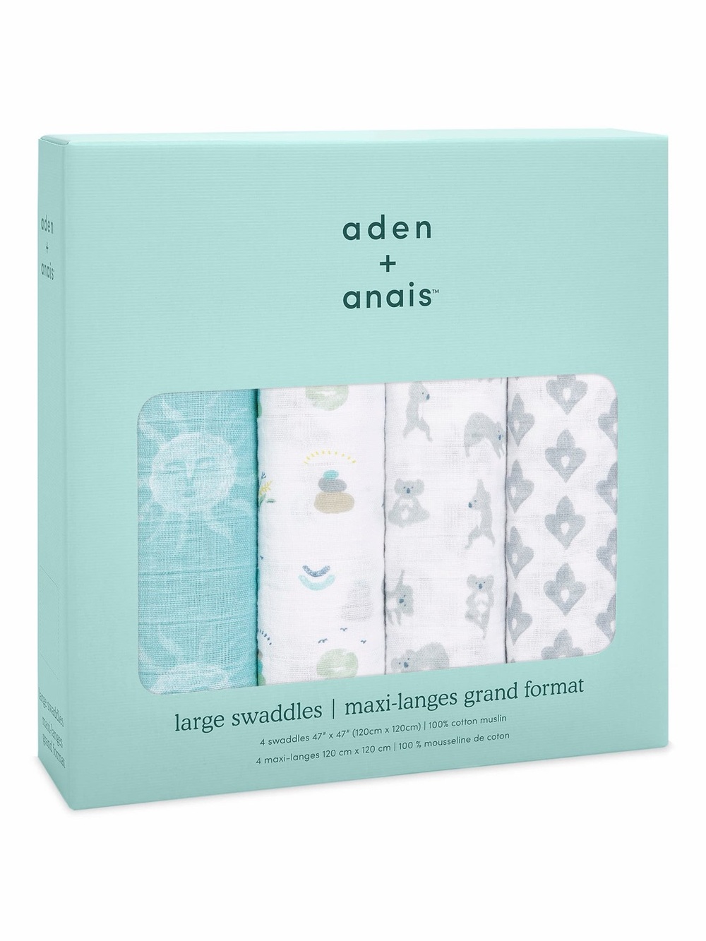 aden + anais 4-Pack Classic Swaddling Cloths “Now & Zen” NEW IN SEALED BOX 🐨
